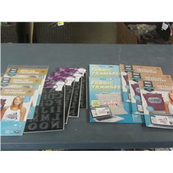 Large lot of Fabric Transfers / metallic - Iron-on fabric and 1.5" letters