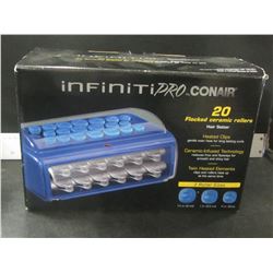 Conair infiniti pro / 20 flocked ceramic rollers / heated clips / twin heated