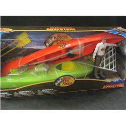 Kids Imagination Adventure / kyak , canoe , fish , fishnet/rod and fisherman