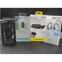 Electronics Bundle / Merkury portable charger / bluetooth hands free car kit