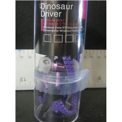Dinosaur Driver Metal Zipper Headphones / purple