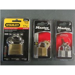 Lot of 3 New Locks / 2 are Master Lock & 1 Stanley