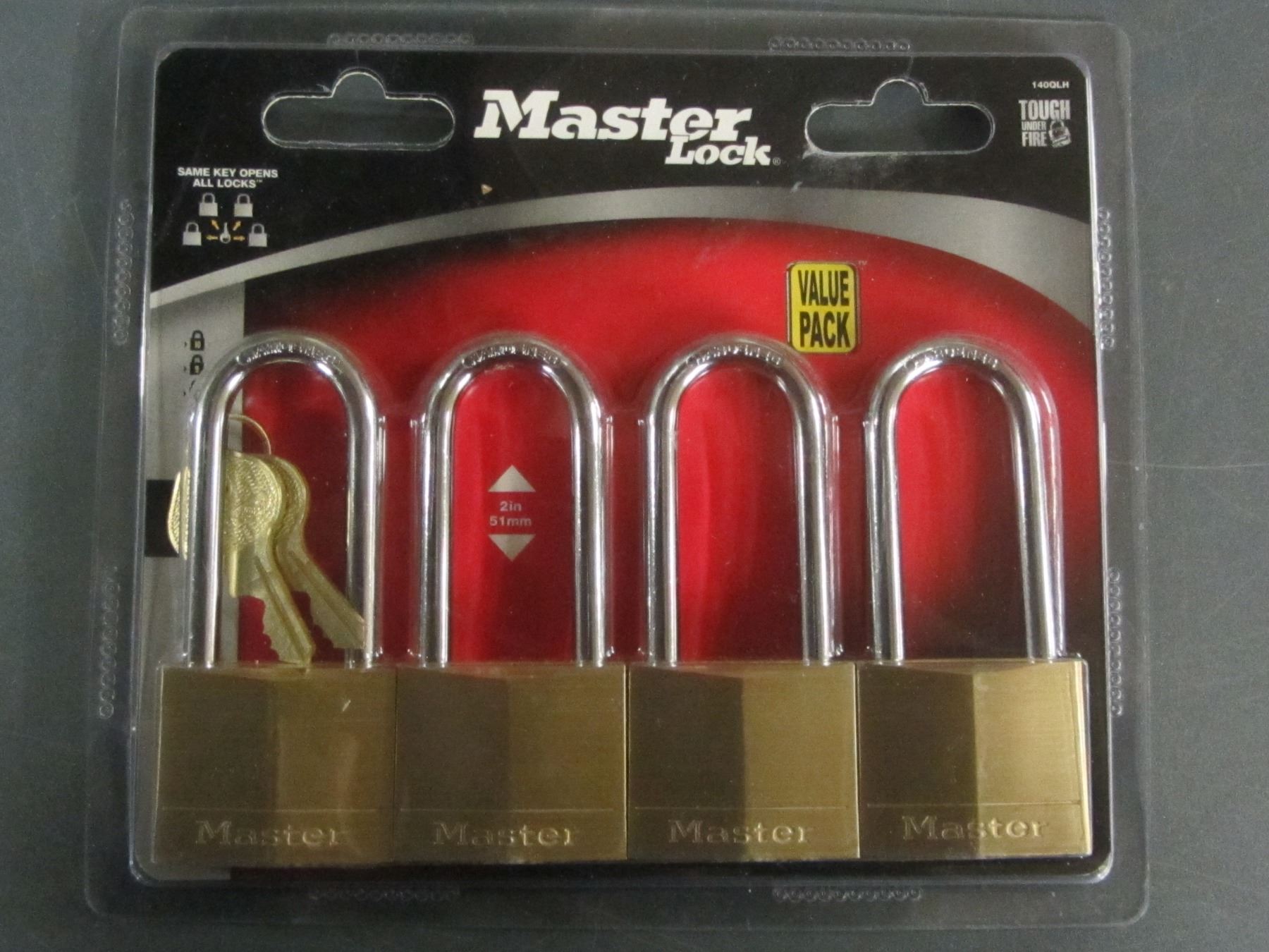 New set of 4 Master Locks all Keyed alike