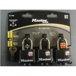 New set of 3 Master Locks all keyed alike / weather resistant