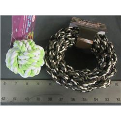 New Braided Rope Dog Toys / 1 Ball & 1 Hoop