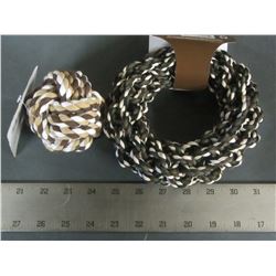 New Braided Rope Dog Toys / 1 Ball & 1 Hoop
