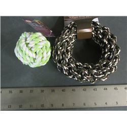 New Braided Rope Dog Toys / 1 Ball & 1 Hoop