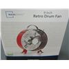 Image 2 : New 9 inch Retro Drum Fan with 2 speed settings / all Metal