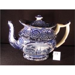 STAFFORDSHIRE TEAPOT Blue & White