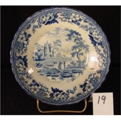 STAFFORDSHIRE BOWL Blue &White Transfer