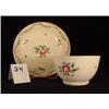 Image 1 : Red & Green Rose Painted CUP & SAUCER