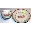 Image 1 : HANDLELESS CUP & SAUCER Bucolic Scene