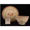 Image 3 : HANDLELESS CUP & SAUCER Bucolic Scene
