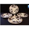 Image 1 : 4 BLACK TRANSFER LUNCH Floral PLATES