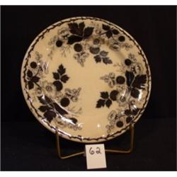 BLACK TRANSFER DINNER Floral PLATE