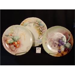 Lot of 3 Hand Painted Plates