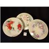 Image 1 : Lot of 3 HAND PAINTED FLORAL PLATES