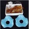 Image 1 : 5 GLASS BOBECHES AMBER CLEAR & BLUE