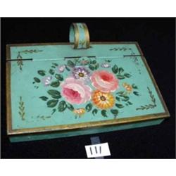 FLORAL TOLE Painted Metal Box