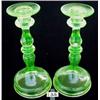 Image 1 : Pair of 9" VASELINE Candlesticks