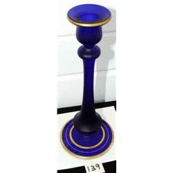 10" Frosted COBALT CANDLESTICK