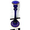 Image 1 : 10" Frosted COBALT CANDLESTICK