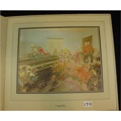 Hand Tinted Photo COFFIN & FLOWERS