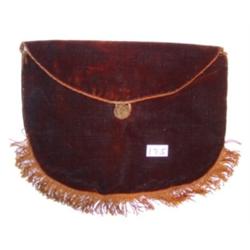 Brown Velveteen Envelope Pouch w/fringe