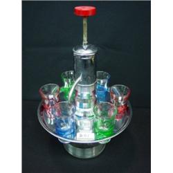 ART DECO Chrome Shot Glass Set