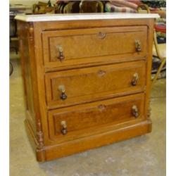 Walnut WASHSTAND w/MARBLE TOP