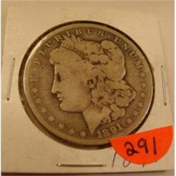 1891-P Silver Morgan Dollar