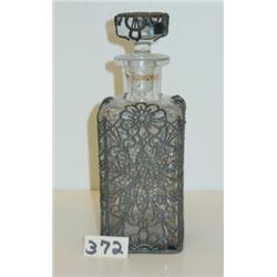 Metal Encased GLASS PERFUME BOTTLE