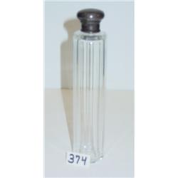 Tall PANELED GLASS PERFUME BOTTLE
