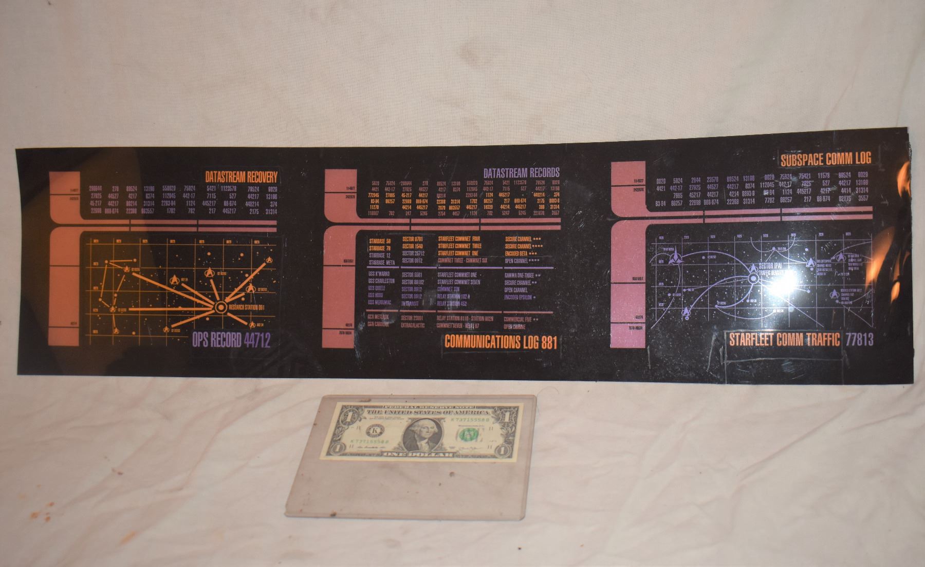 STAR TREK TNG STARSHIP ENTERPRISE SCREEN USED CONTROL PANEL B-GRADE 05