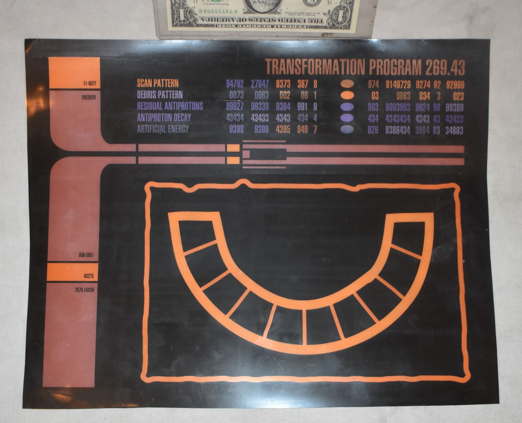STAR TREK TNG STARSHIP ENTERPRISE SCREEN USED CONTROL PANEL B-GRADE 11