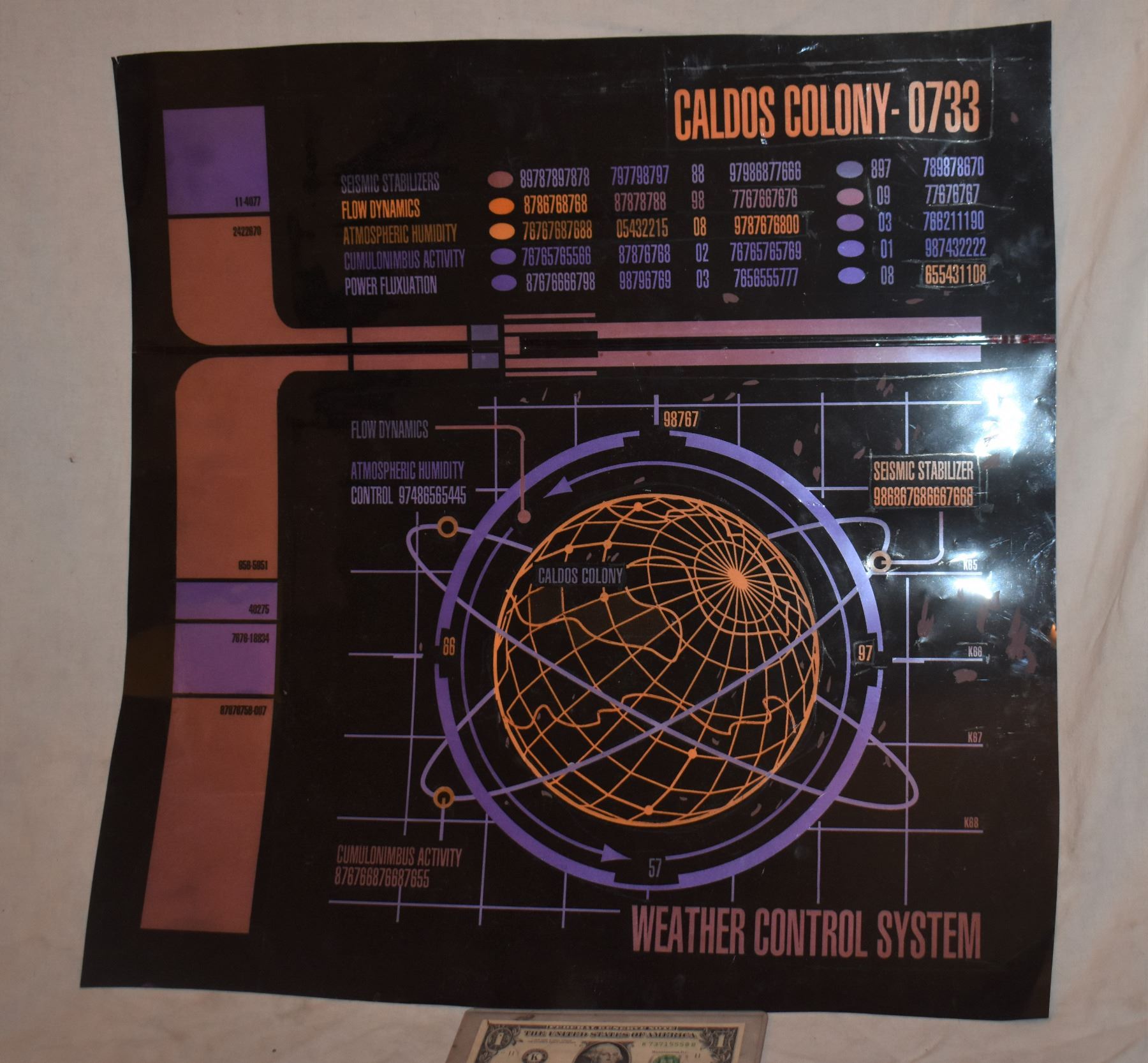 STAR TREK TNG STARSHIP ENTERPRISE SCREEN USED CONTROL PANEL B-GRADE 24