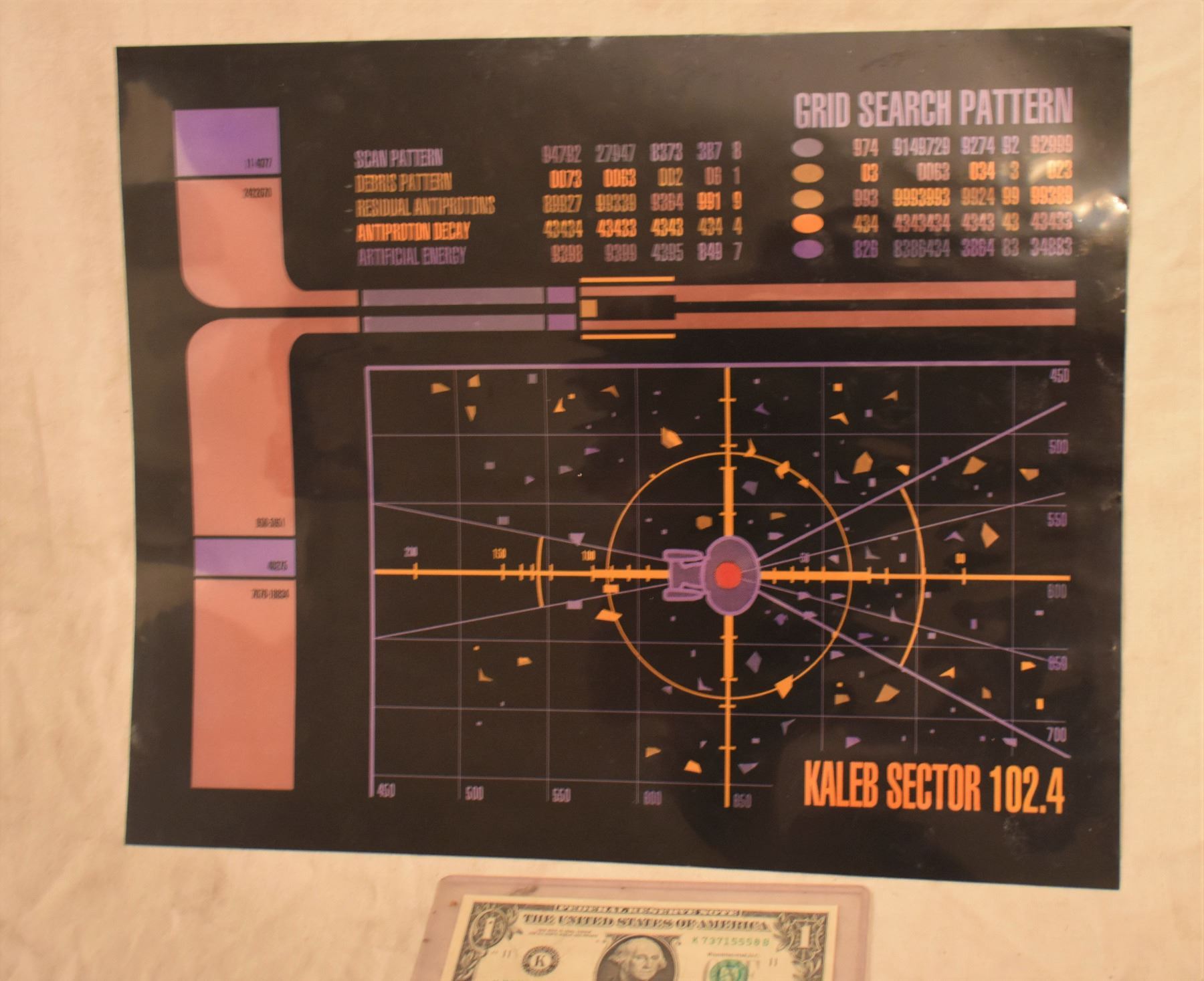 STAR TREK TNG STARSHIP ENTERPRISE SCREEN USED CONTROL PANEL B-GRADE 29