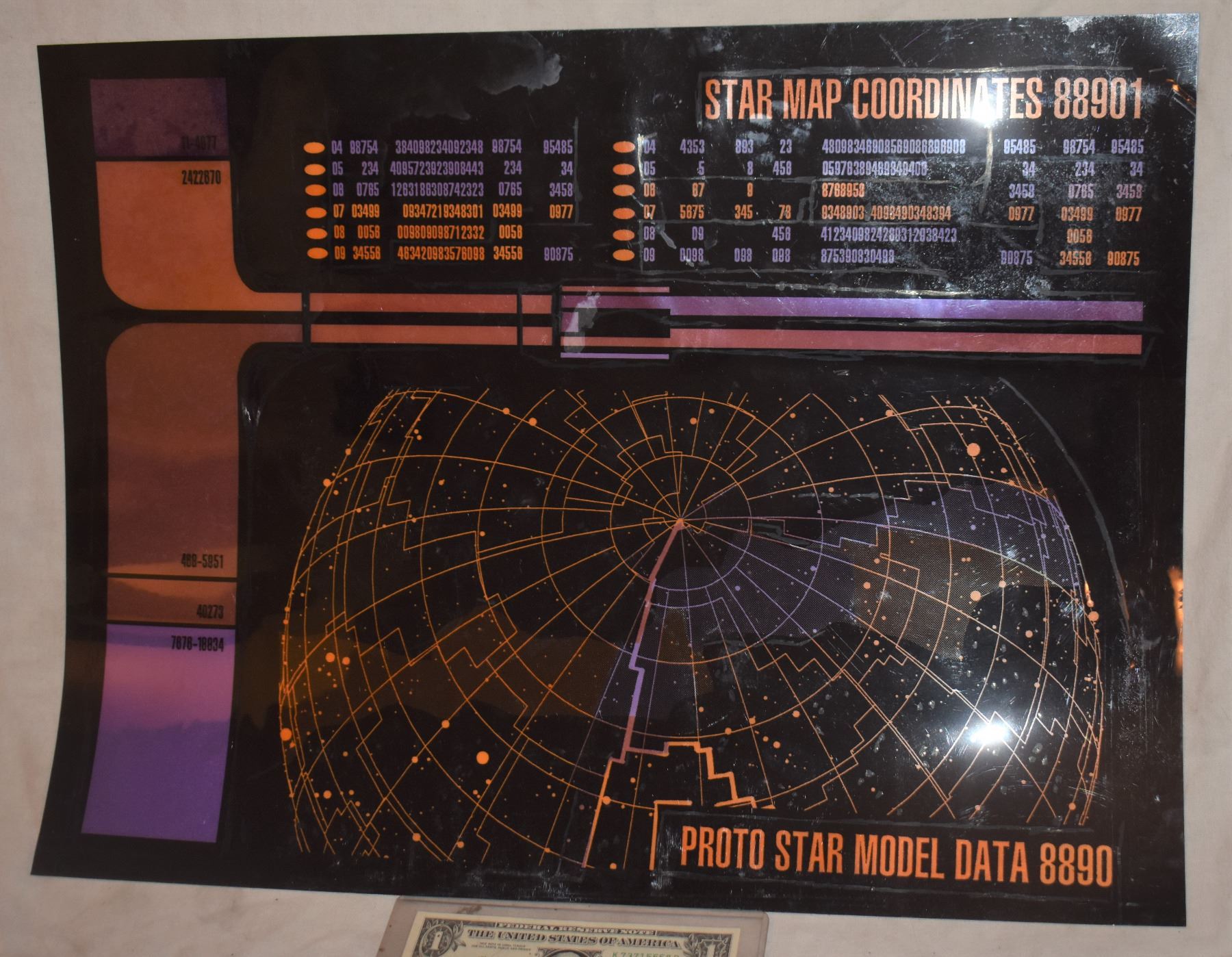 STAR TREK TNG STARSHIP ENTERPRISE SCREEN USED CONTROL PANEL B-GRADE 47