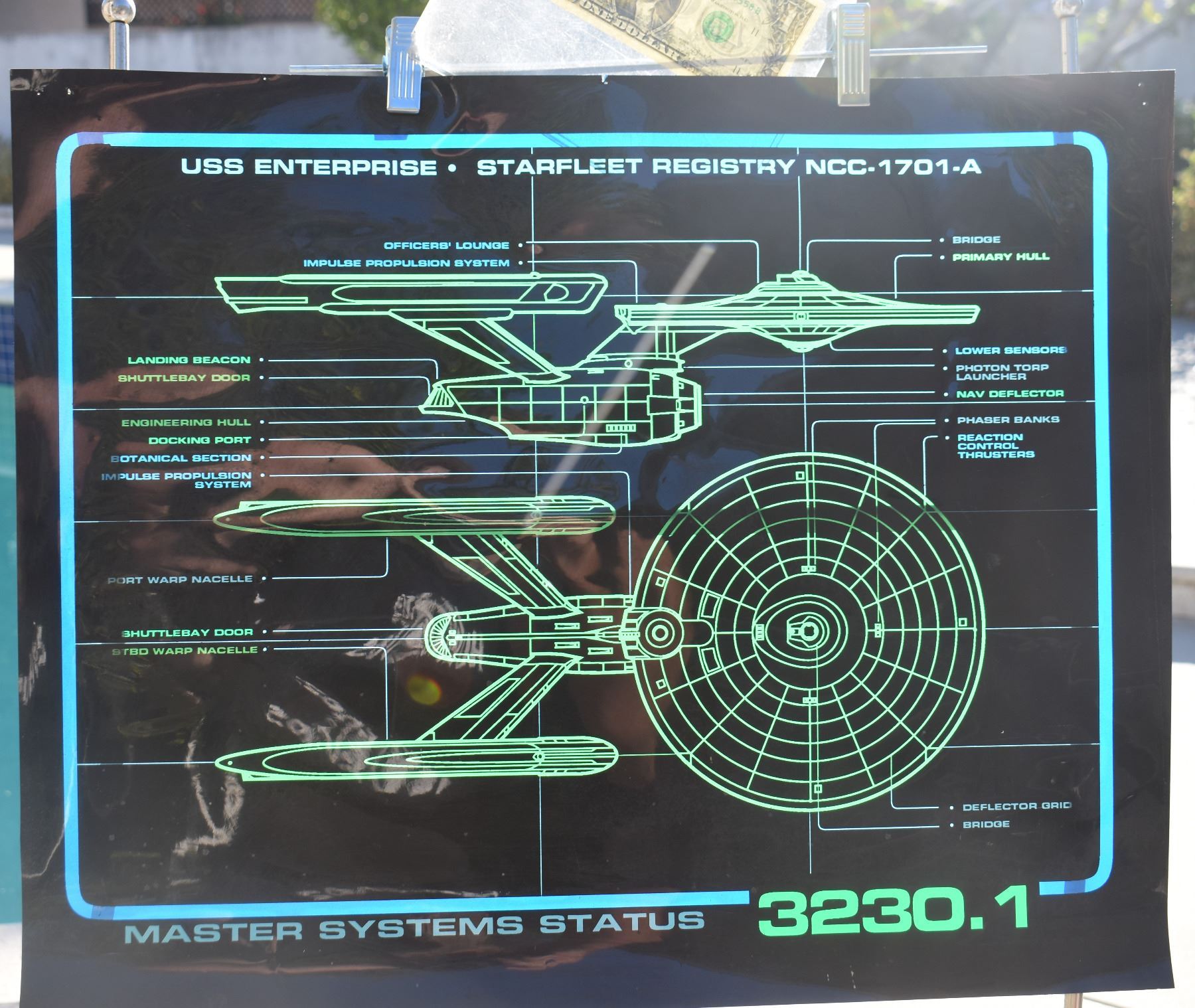 STAR TREK TNG STARSHIP ENTERPRISE SCREEN USED CONTROL PANEL A-GRADE 03