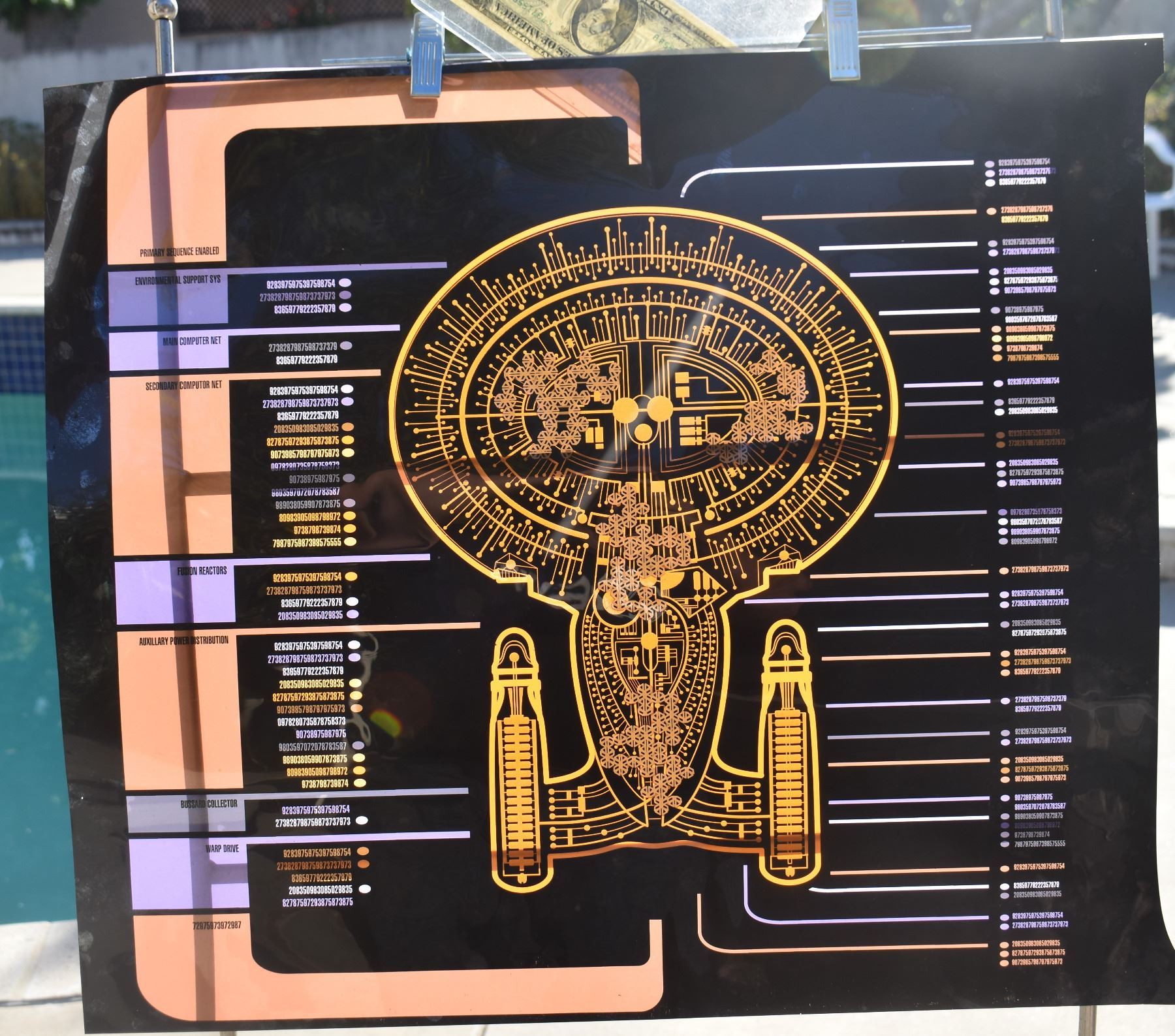 STAR TREK TNG STARSHIP ENTERPRISE SCREEN USED CONTROL PANEL A-GRADE 04