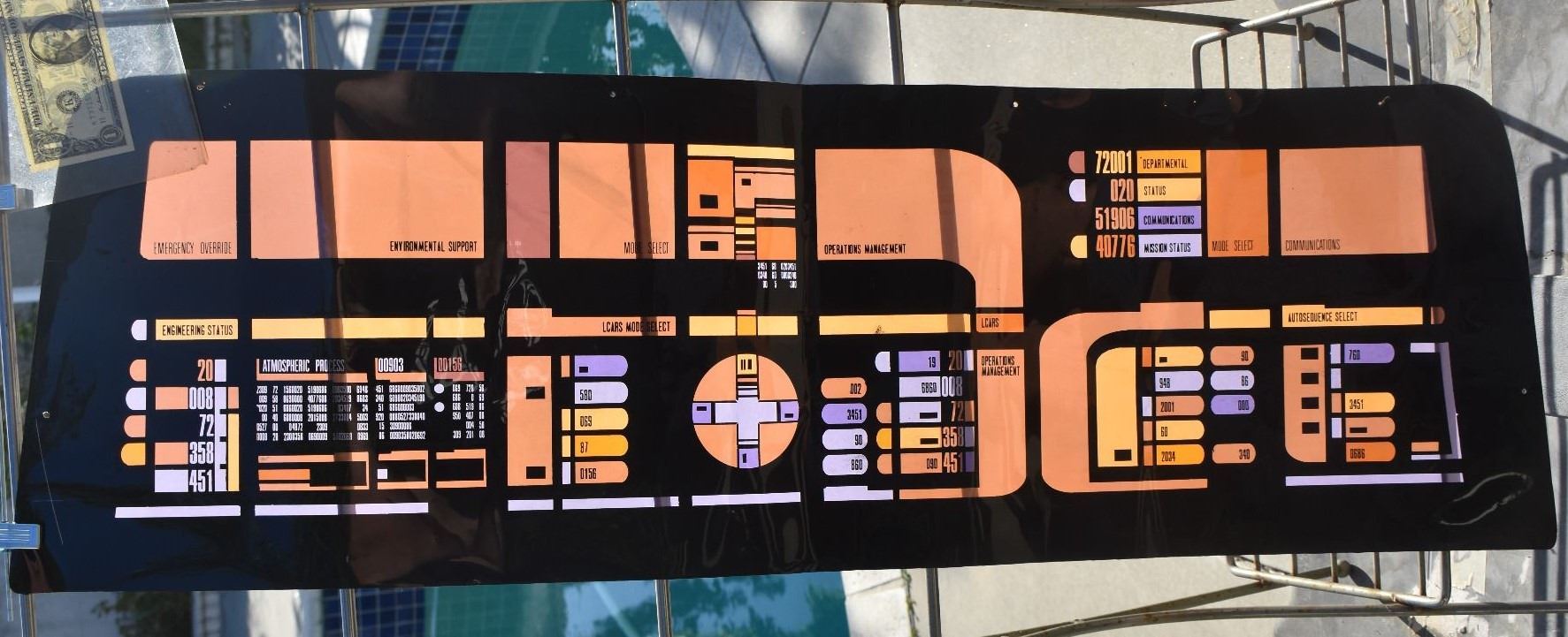 STAR TREK TNG STARSHIP ENTERPRISE SCREEN USED CONTROL PANEL A-GRADE 12