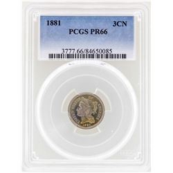 1881 3 Cent Nickel Proof Coin PCGS PR66- Great Color