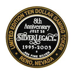 .999 Silver Silver Legacy Reno, Nevada $10 Casino Limited Edition Gaming Token