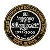 Image 1 : .999 Silver Silver Legacy Reno, Nevada $10 Casino Limited Edition Gaming Token