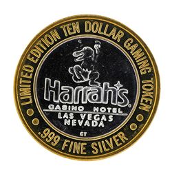 .999 Fine Silver Harrah's Las Vegas, Nevada $10 Casino Limted Edition Gaming Tok