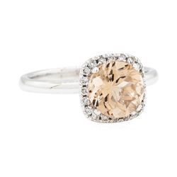 14KT White Gold 1.87 ctw Morganite and Diamond Ring