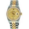 Image 2 : Rolex Men's Two Tone 14K Champagne Diamond 36MM Datejust Wriswatch