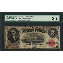 1917 $2 Legal Tender Note Fr.60 PMG Very Fine 25