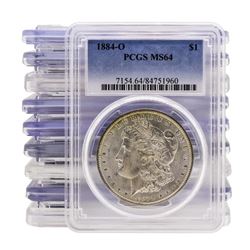 Lot of (10) 1884-O $1 Morgan Silver Dollar Coin PCGS MS64