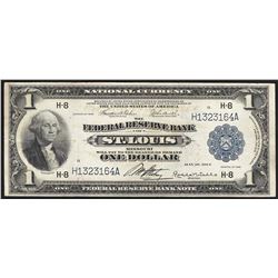 1918 $1 Federal Reserve Bank Note St. Louis